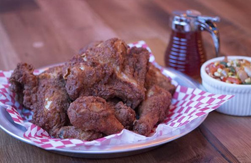 A plate of fried chicken